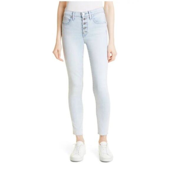 Veronica Beard Jeans Denim Debbie Ankle Skinny High Rise Light Wash Blue Size 31 - Picture 1 of 16